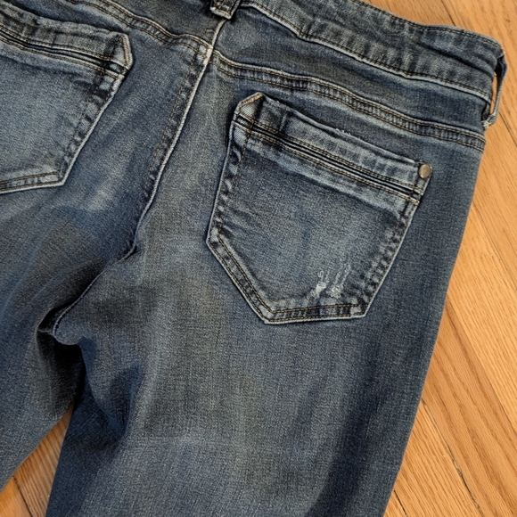 Dynamite Blue Skinny Jeans with Subtle Distressing - Picture 5 of 5